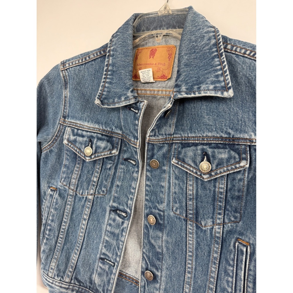 Abercrombie & Fitch Vintage/Y2K Denim Trucker Jacket M Wash Made in USA Small
